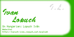 ivan lopuch business card